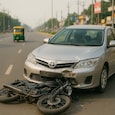 Car rams bike