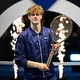 Jannik Sinner poses after winning Six Kings Slam